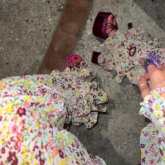 Philosophy di Lorenzo Serafini floral ruffle bottom pants - Picture 1 of 7